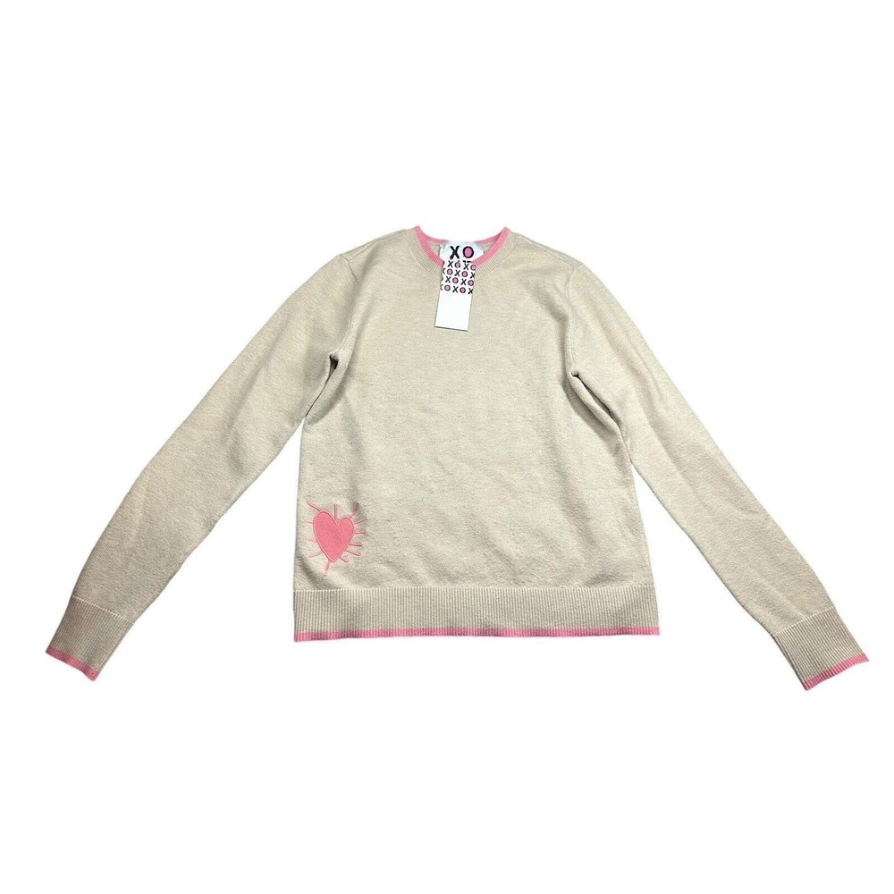 Kerri Rosenthal Sweater Tan‎ & Pink XS Sunshine Is A Frame Of Mind